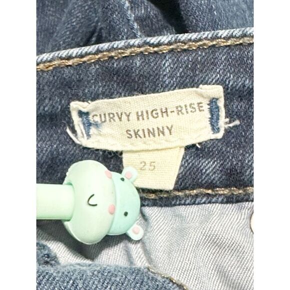 Madewell Women's Curvy High-Rise Skinny Jeans Denim Blue Medium Wash Size 25 - Picture 4 of 16